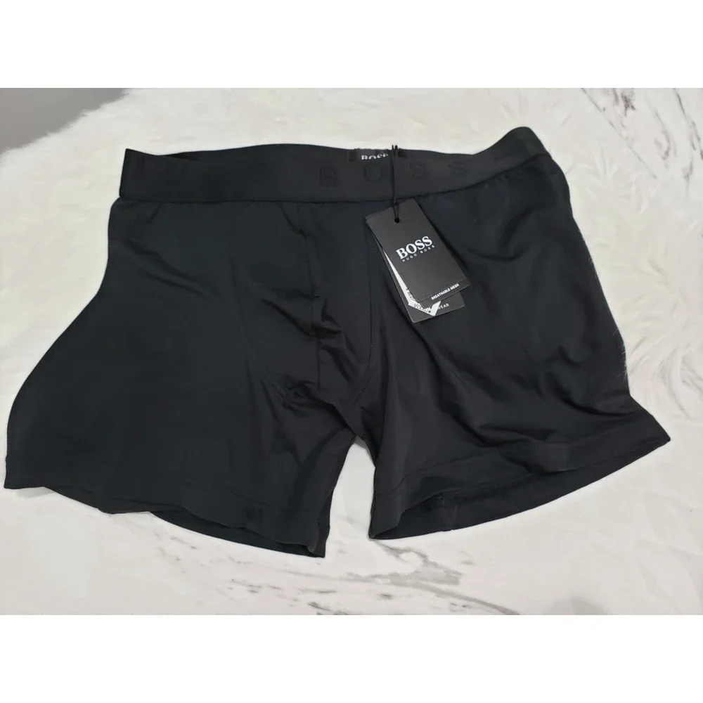 NEW SIZE SMALL Hugo Boss Boxer Brief Cloud BLACK MENS UNDERWEAR